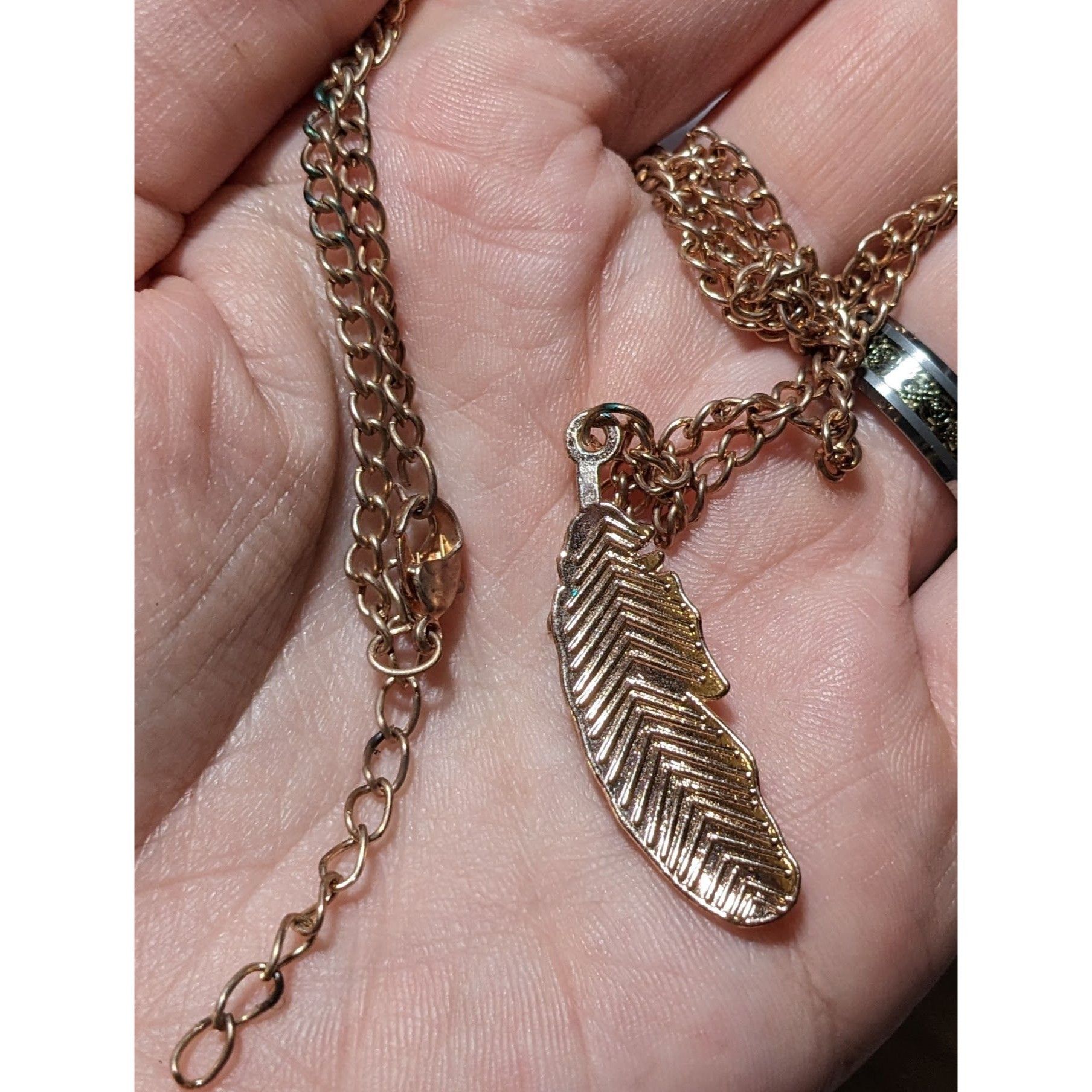 Other Rose Gold Boho Feather Pendant Necklace Size ONE SIZE - 7 Thumbnail