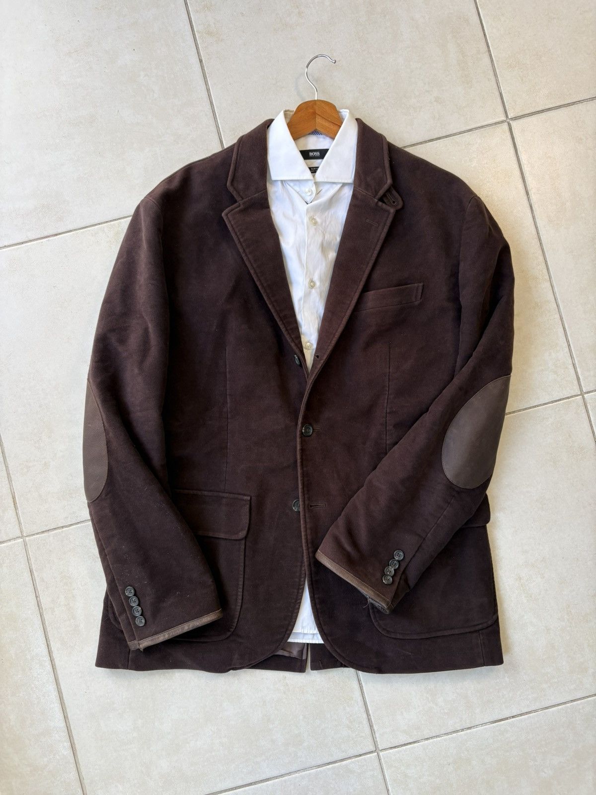 Polo Ralph Lauren Brown Blazer Leather Elbow Ralph Lauren Men’s 46R Vintage Size 46R - 1 Thumbnail
