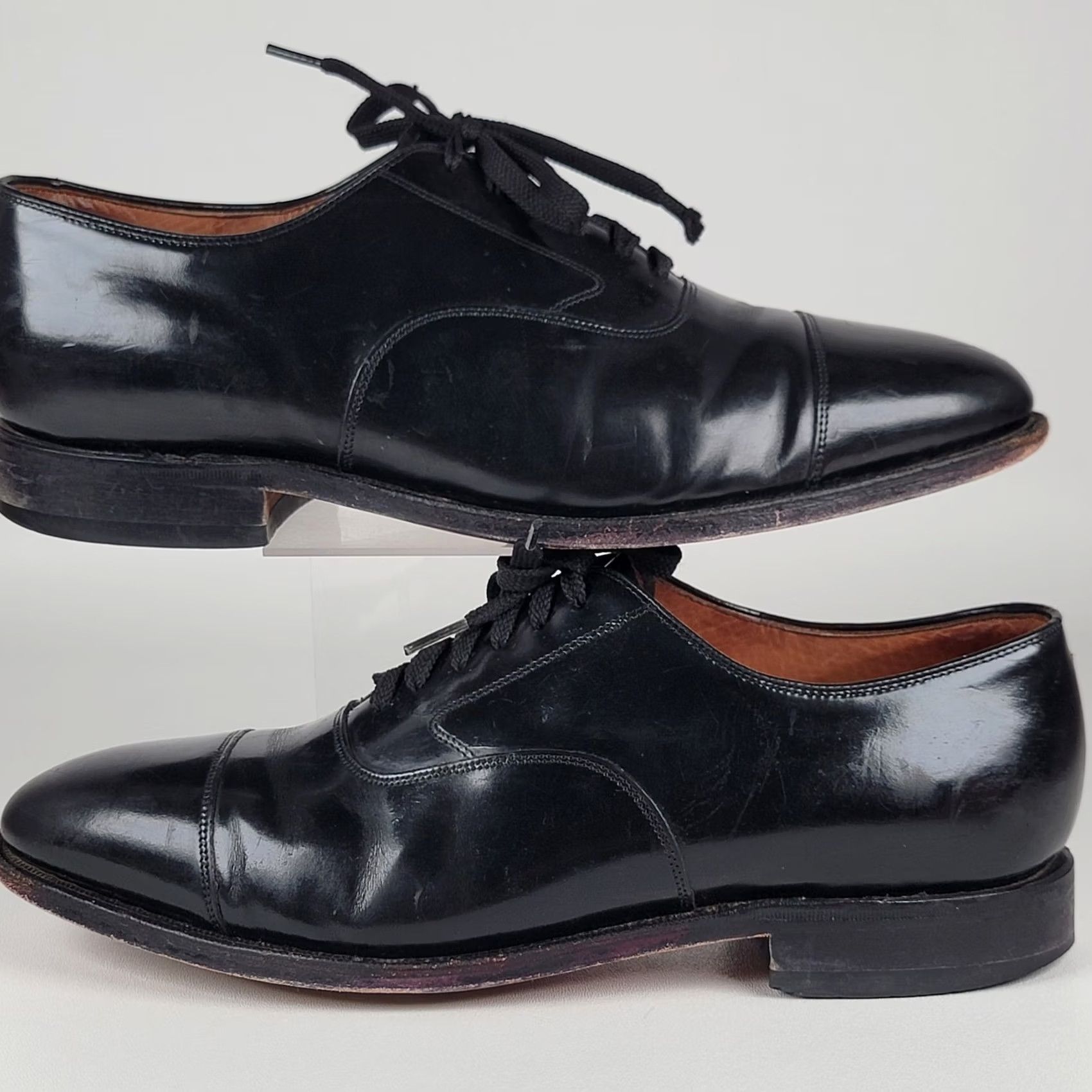 Johnston & Murphy Black Leather Cap-Toe Oxford Dress Shoes - Men. Size 10D Johnston & Murphy Upton Cap Toe Men main image 3