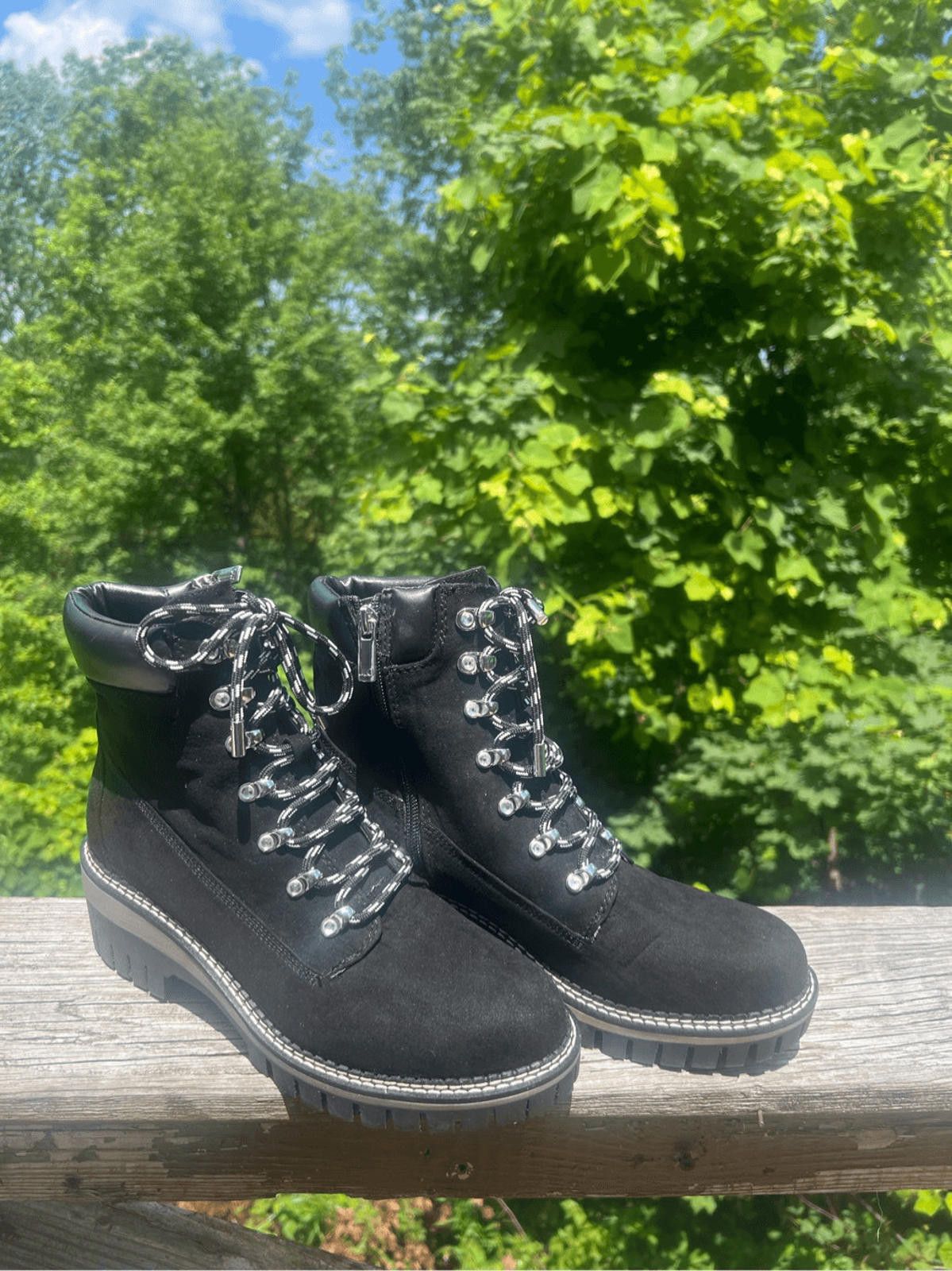 Designer JLO Jennifer Lopez Combat Boots, Women's Sz 9 Black NWB Size US 9 / IT 39 - 1 Thumbnail