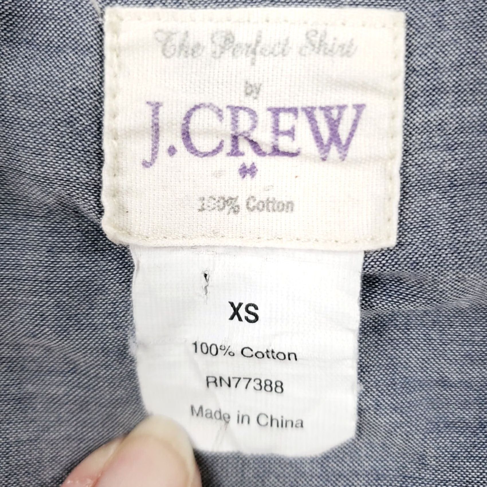 J.Crew J.CREW Shirt Womens XS Button-Up Gray Pockets Long Sleeve Cotton Size XS / US 0-2 / IT 36-38 - 3 Thumbnail