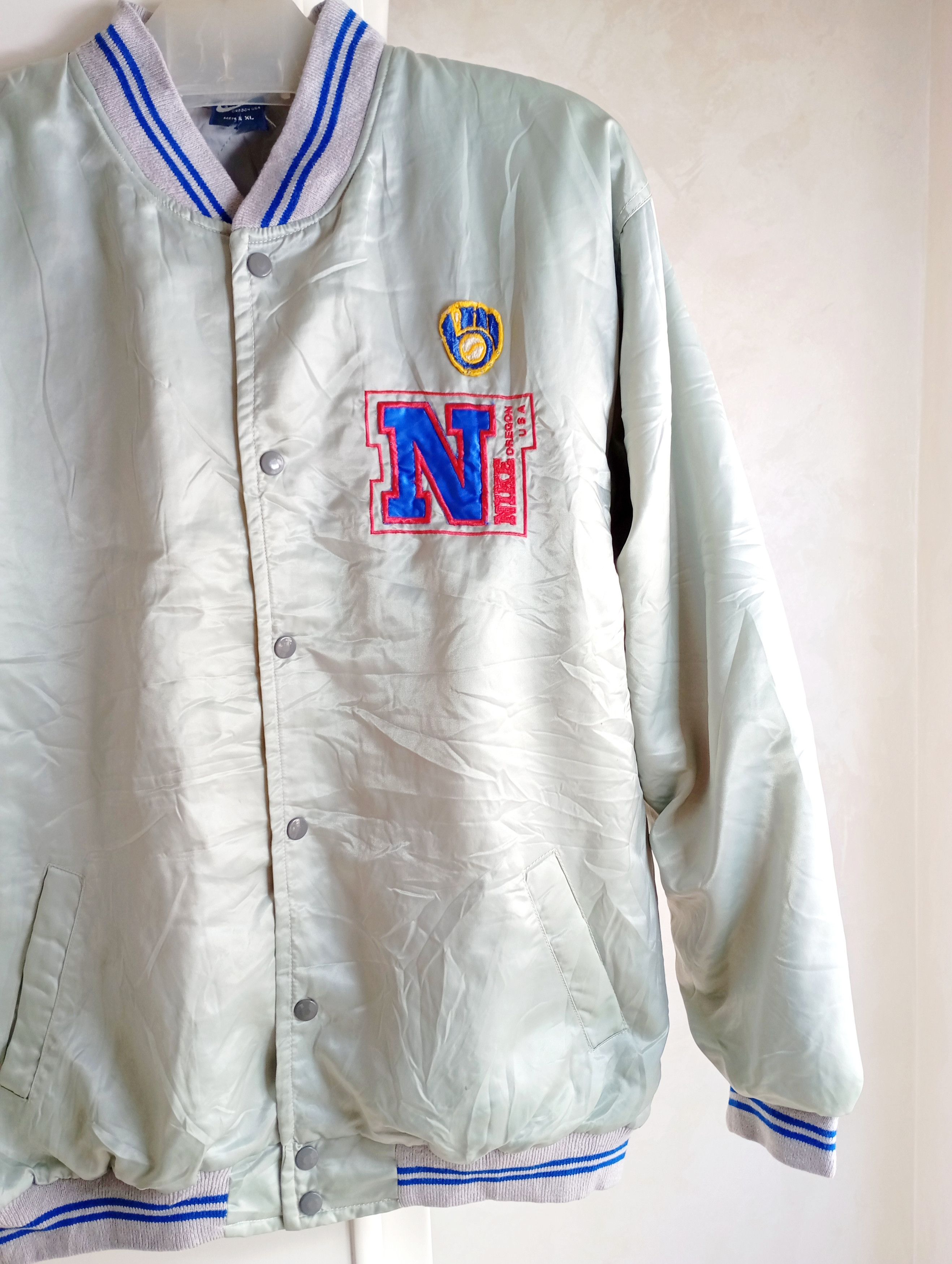 Nike × Vintage Nike Oregon USA Vintage Varsity Jacket Size US XL / EU 56 / 4 - 3 Thumbnail