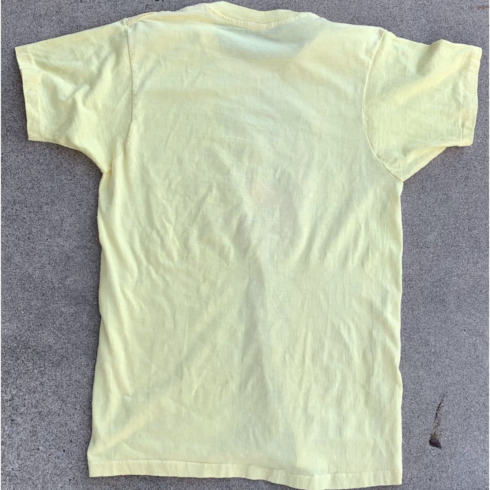 Fruit Of The Loom VINTAGE Im Daddys Because He Deserves The Best iron on graphics t shirt 1970s L Fruit of the Loom Yellow Neon graphic tee Mens Womens Boys Girls 1970s Size US L / EU 52-54 / 3 - 7 Thumbnail