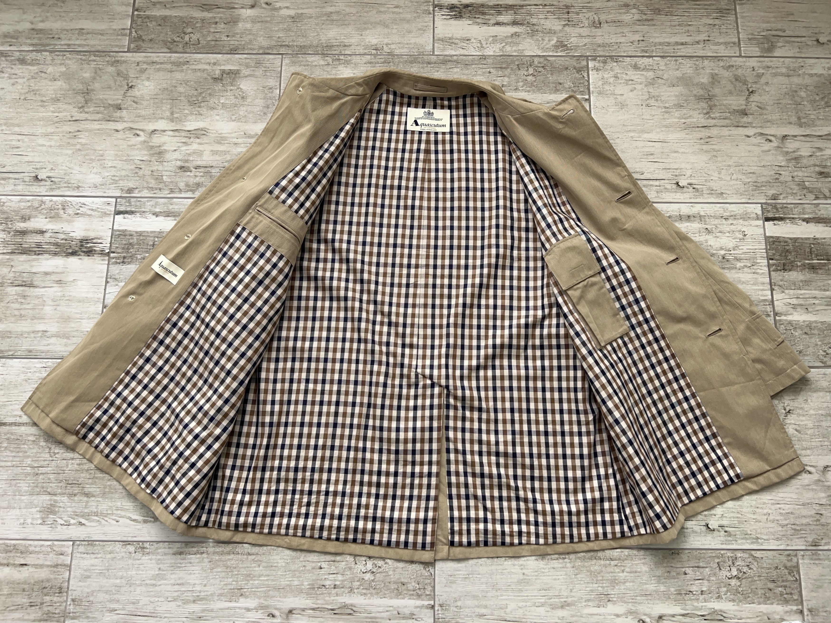 Aquascutum Mens Aquascutum London Rain Jacket Coat Check Size REG 40 Size US L / EU 52-54 / 3 - 9 Thumbnail