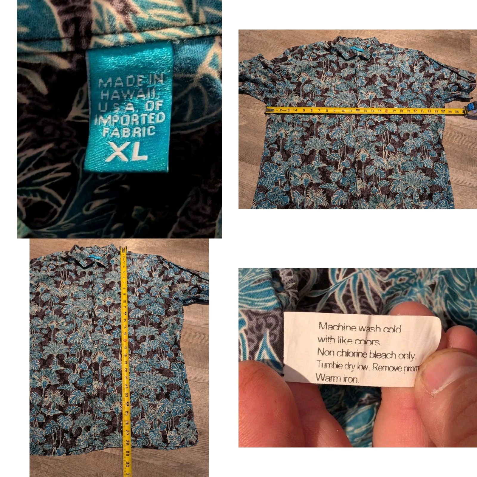 Tori Richard Tori Richard Hawaiian Shirt XL Blue Floral Button-Up Short Sleeve Tropical Trees Mens Size US XL / EU 56 / 4 - 8 Thumbnail