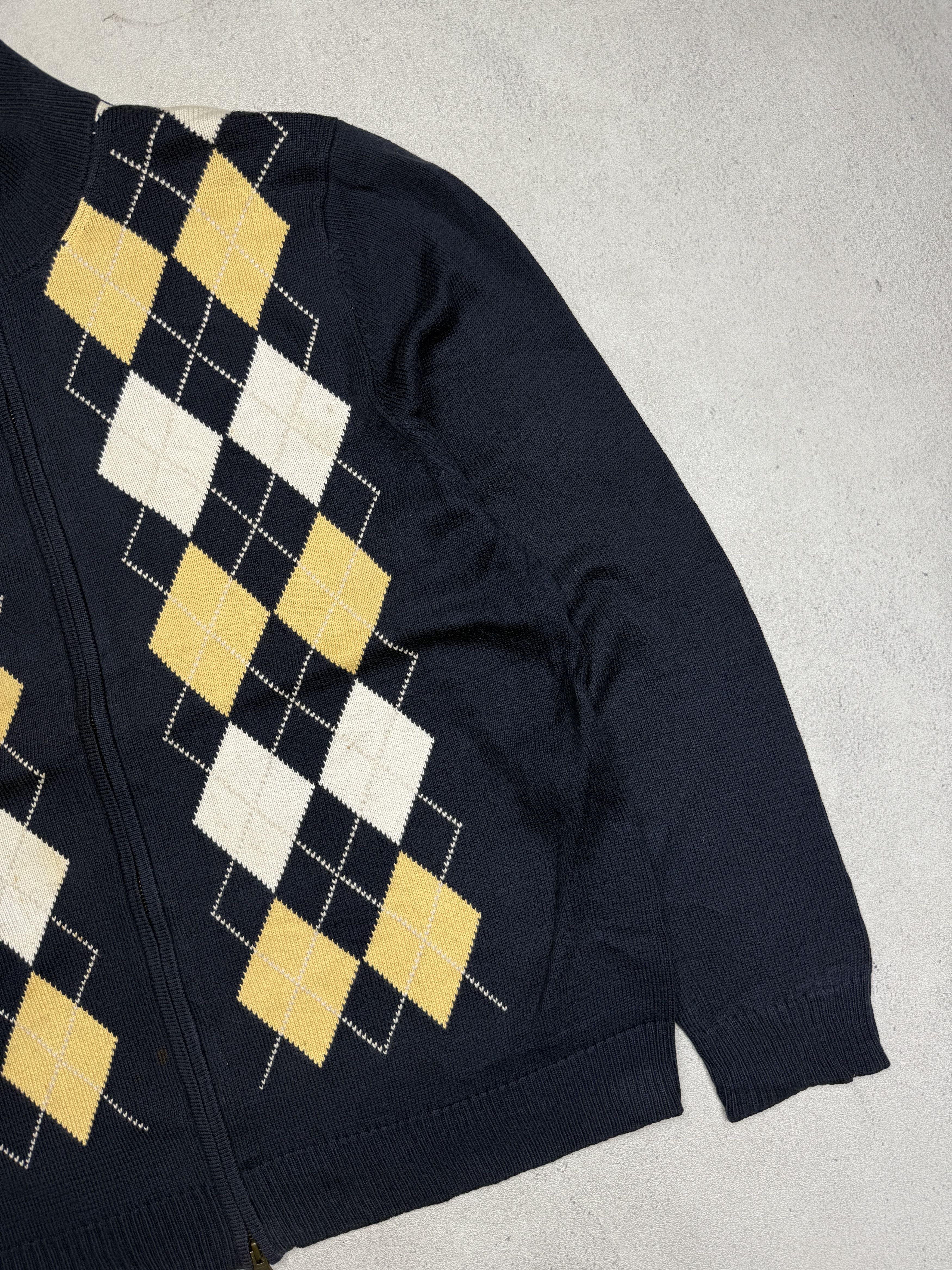 Brooks Brothers Brook Brothers Argyle Zip-Up Knit Cardigan Retro Preppy Size US L / EU 52-54 / 3 - 3 Thumbnail