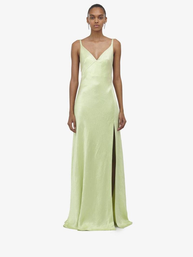Alexander McQueen o1srvl11e0326 Slip Evening Dress in Pale Green Size XL / US 12-14 / IT 48-50 - 4 Thumbnail