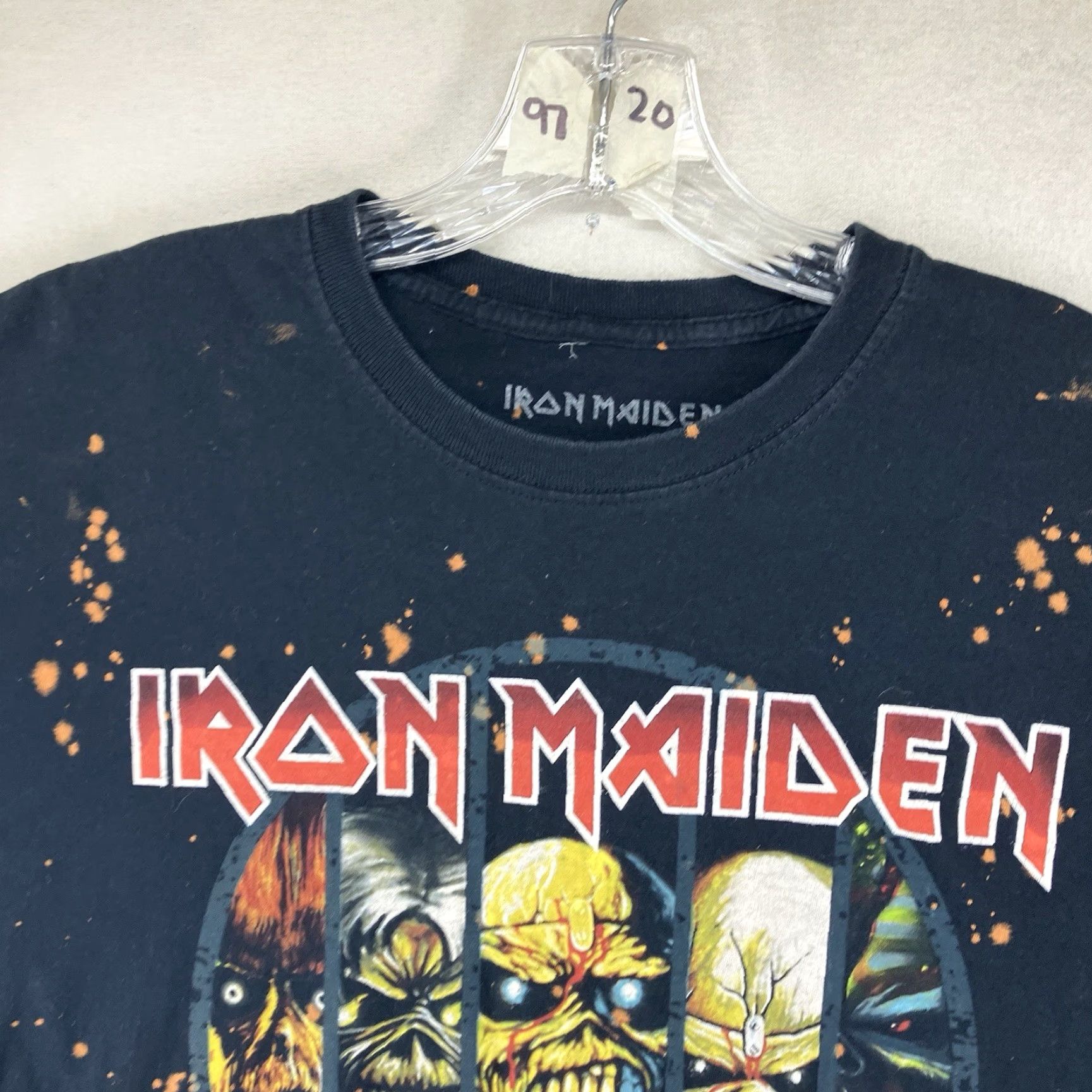 Vintage VINTAGE Iron Maiden Eddie Evolution Tee 2012 LG All Cotton Bleached Shirt Men L Black Cotton T-Shirt Crew Neck Short Sleeve Logo Band Music Rock 90s? Size US L / EU 52-54 / 3 - 5 Thumbnail