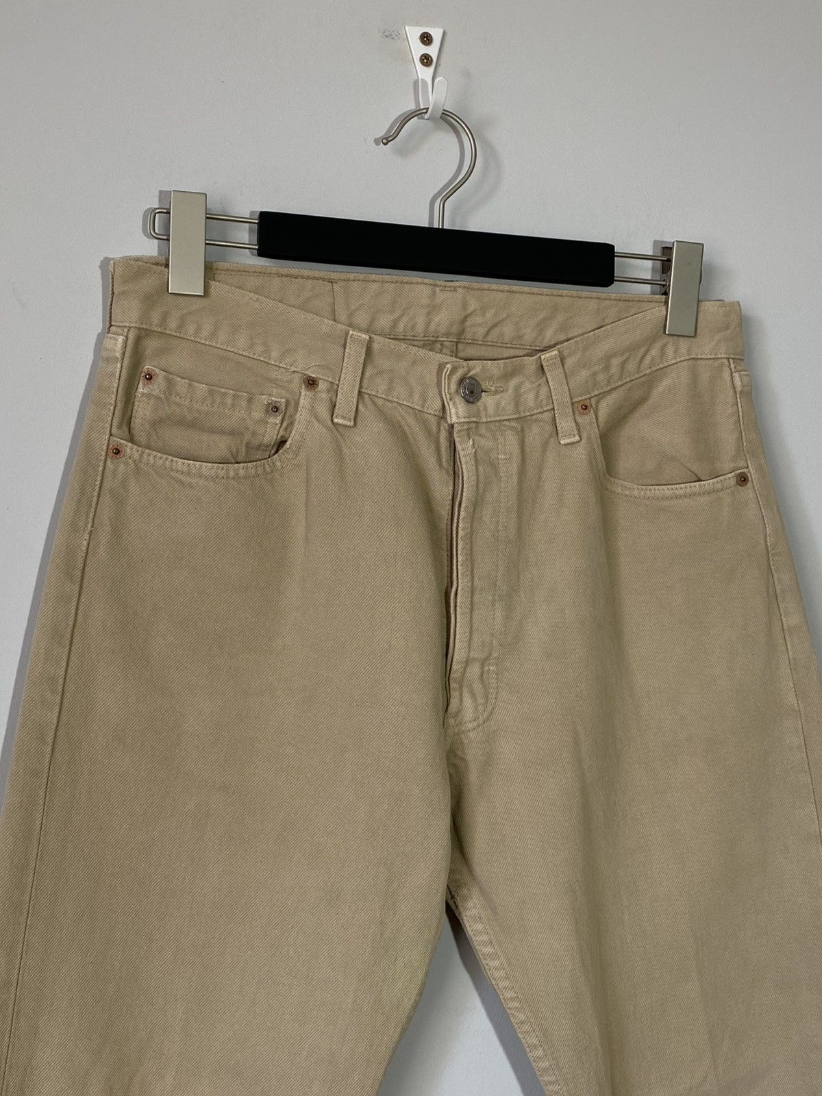 Levi's 90s Vintage Levis 501 34х30 Beige Denim Jeans Size US 34 / EU 50 - 7 Thumbnail