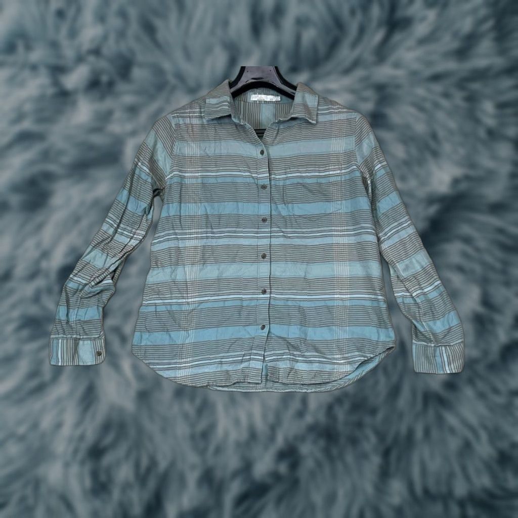 Prana prAna Striped Long Sleeve Flannel Button Down Women's XS Blouse Multicolor Shirt Womens XS Size XS / US 0-2 / IT 36-38 - 1 Thumbnail