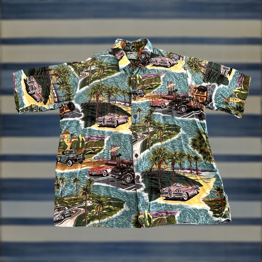 Reyn Spooner Reyn Spooner California Classic Cars Rayon Hawaiian Shirt Medium/Large Hip Santana? Size US M / EU 48-50 / 2 - 1 Thumbnail