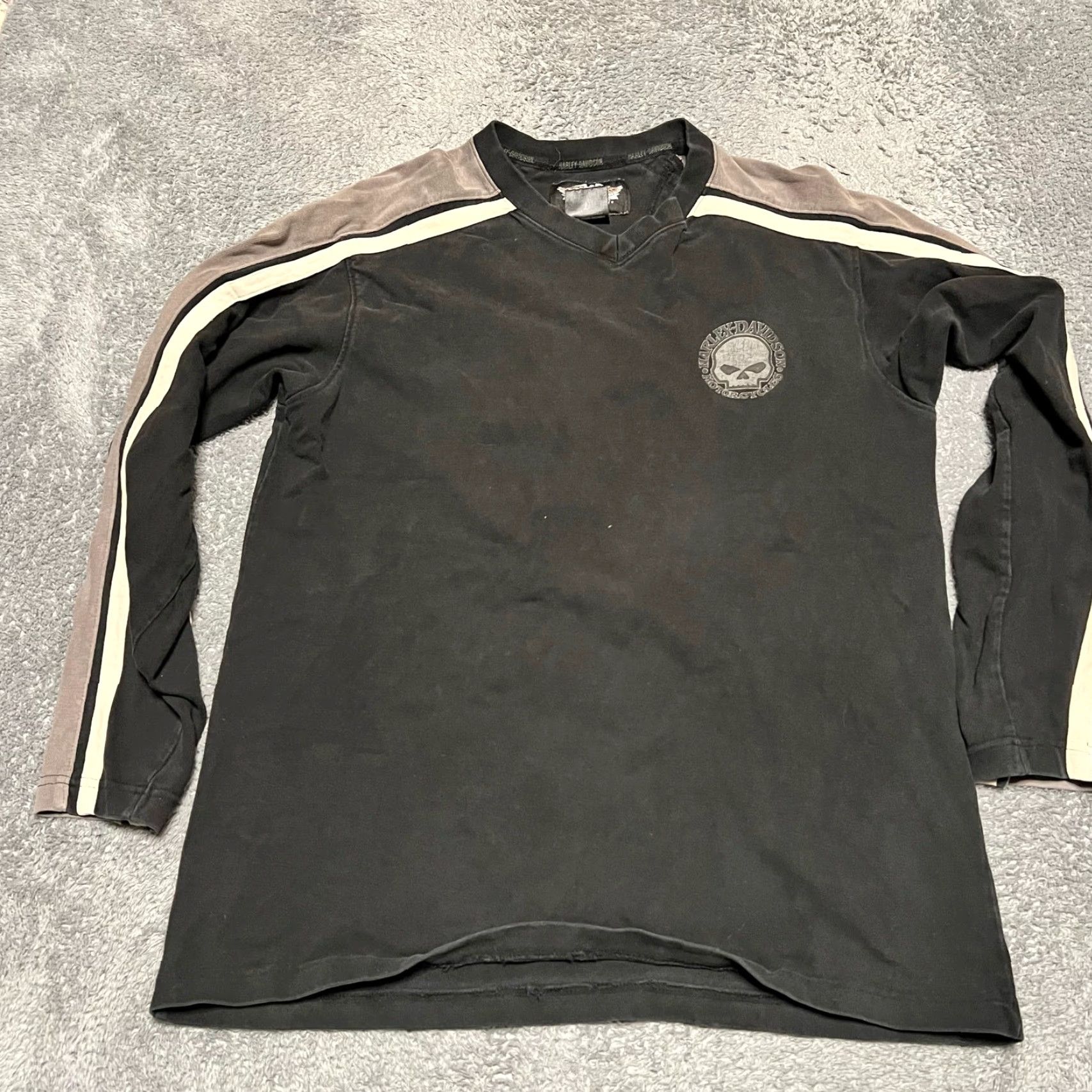 Harley Davidson VINTAGE Harley Davidson Shirt Mens Large Willie G. Skull Black Grey Graphic Y2K Mens Size US L / EU 52-54 / 3 - 3 Thumbnail