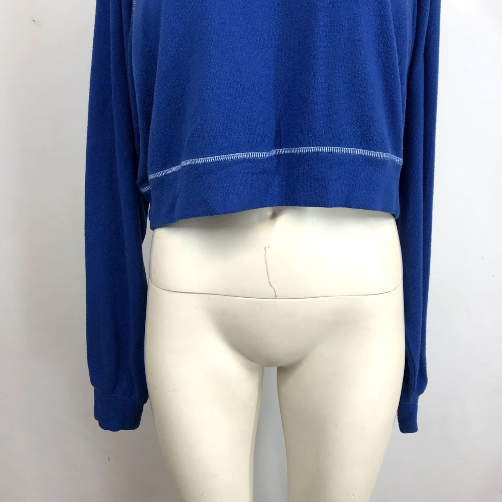 Vintage LNA WOMEN'S SMALL BLUE LONG SLEEVE ROUND NECK SWEATSHIRT Sweater Pullover Casual Shirt Size S / US 4 / IT 40 - 3 Thumbnail