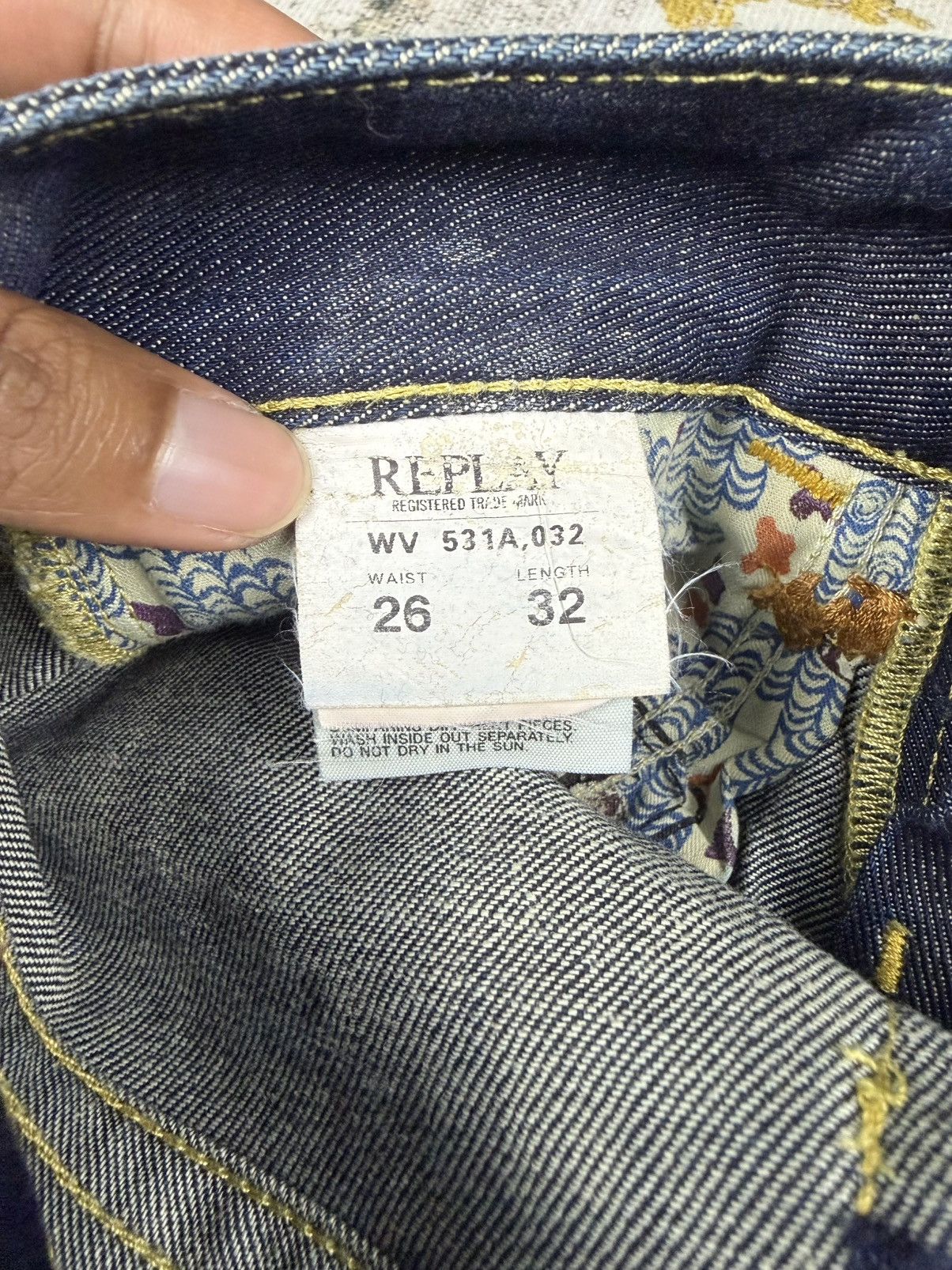 Tornado Mart Vintage 90s Replay Flared Wash Jeans Size US 28 / EU 44 - 13 Thumbnail