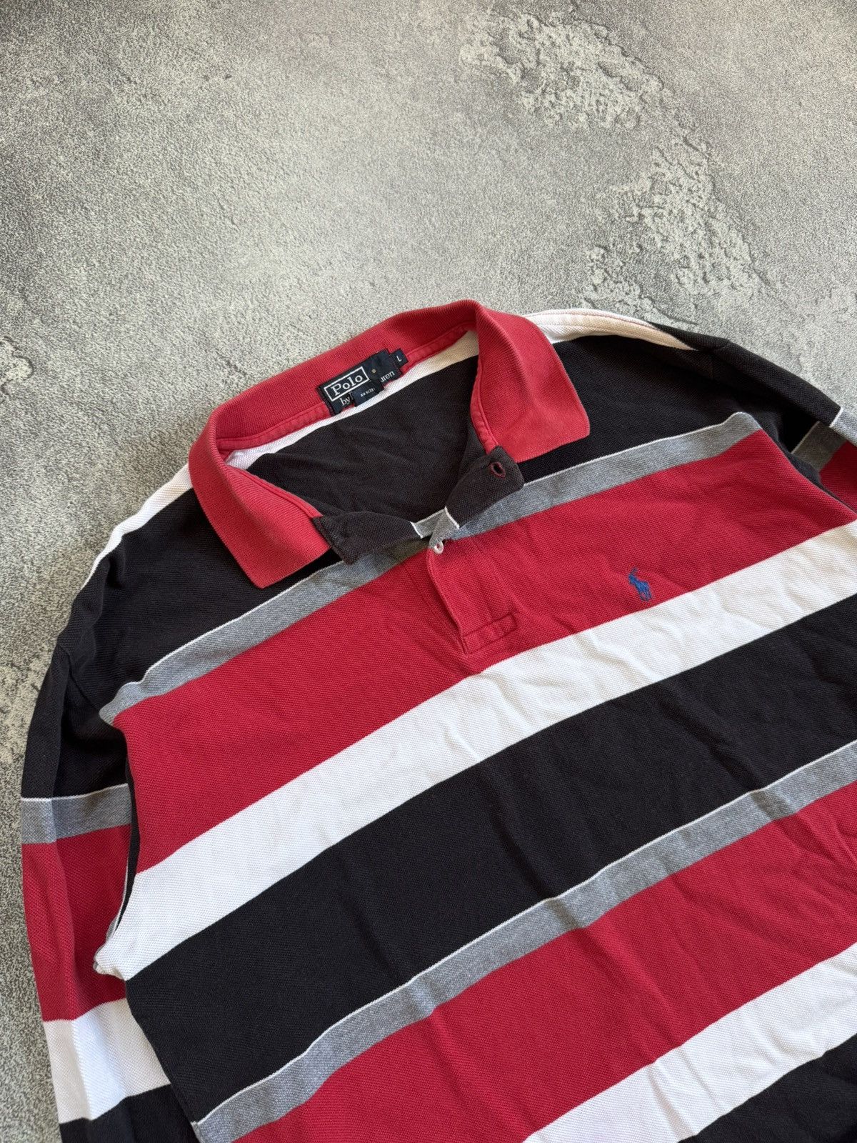 Polo Ralph Lauren × Vintage Polo Ralph Lauren L striped rugby polo long sleeve tee shirt Size US L / EU 52-54 / 3 - 2 Thumbnail