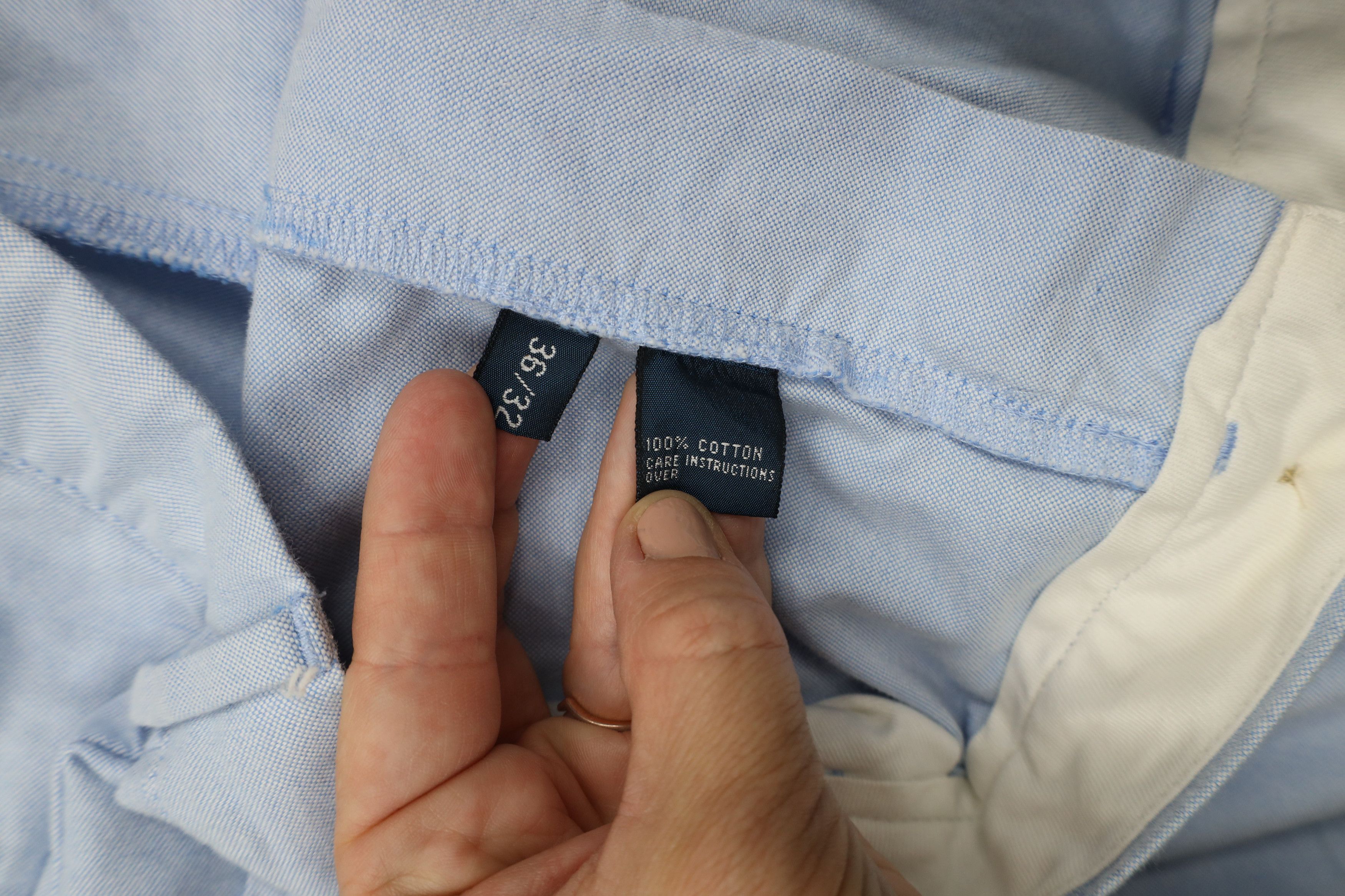 Ralph Lauren × Vintage Vintage 90s Ralph Lauren Oxford Chino Pants Blue Cotton Size US 36 / EU 52 - 7 Thumbnail