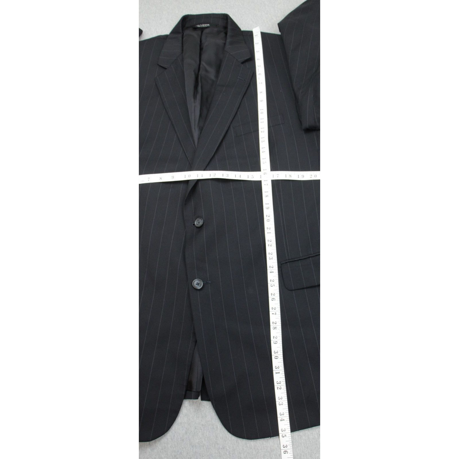 Jos. A. Bank Jos A Bank Suit Mens 48L Black Pinstripe 100% Wool Pants Size 48L - 11 Thumbnail