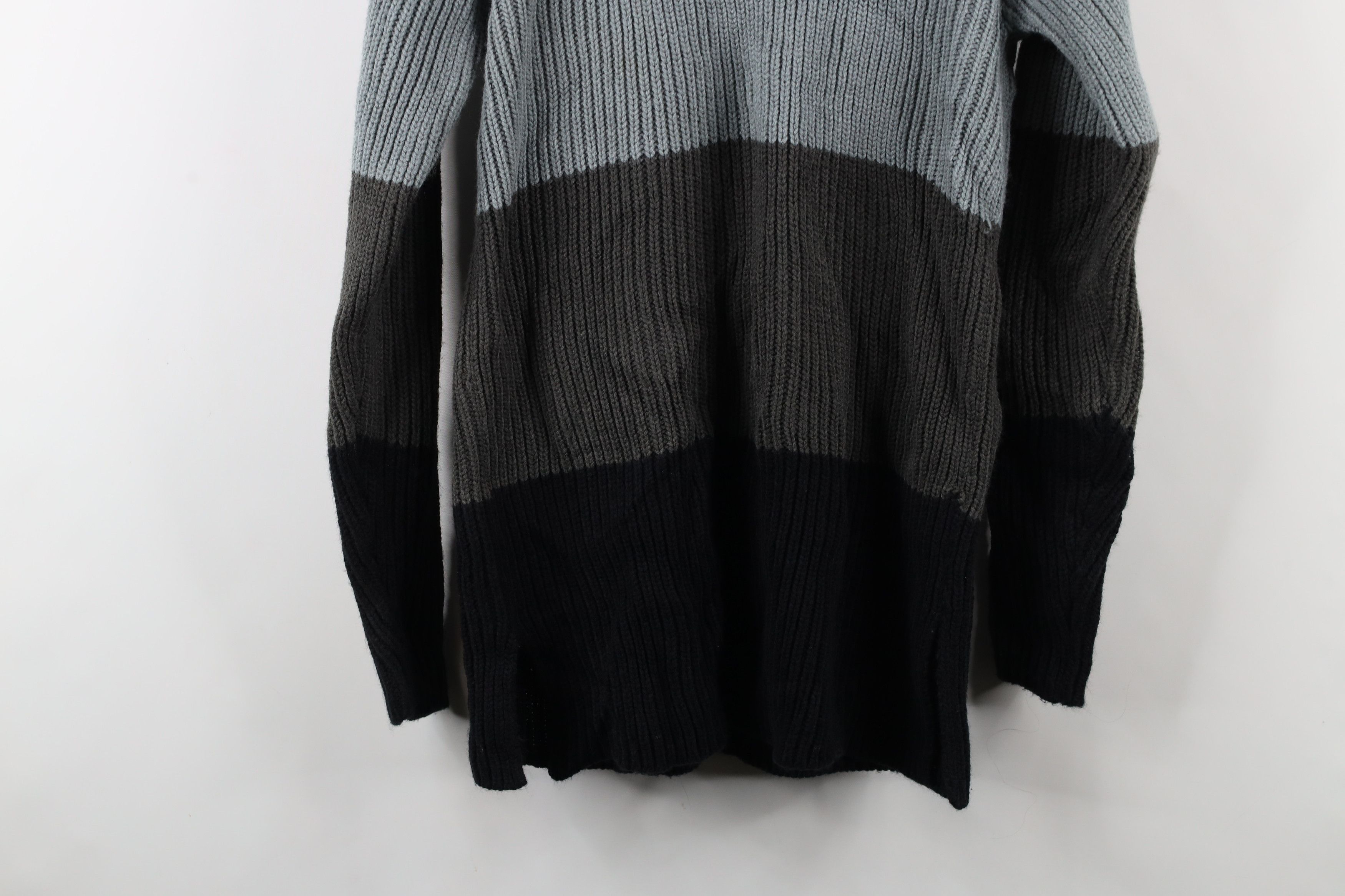 Vintage Vintage 90s Streetwear Block Ribbed Knit Turtleneck Sweater Size L / US 10 / IT 46 - 11 Thumbnail