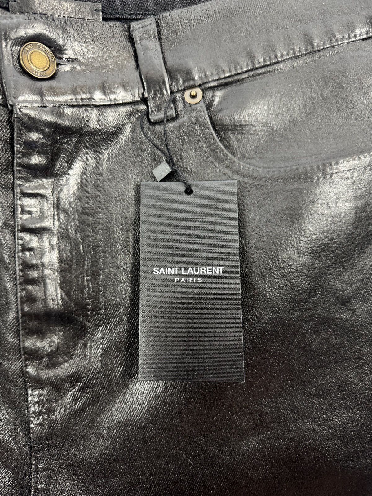 Saint Laurent Paris OIL COATED D24 DENIM JEANS Size US 33 - 3 Thumbnail