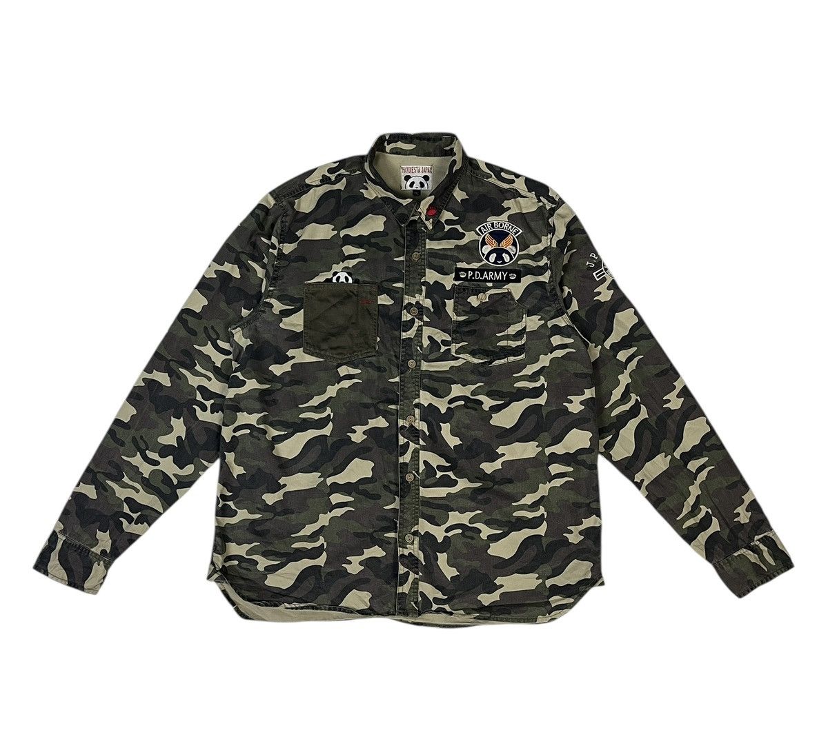 Japanese Brand Pandiesta Embroidery Camo Army Stripes Jacket Size US L / EU 52-54 / 3 - 2 Thumbnail