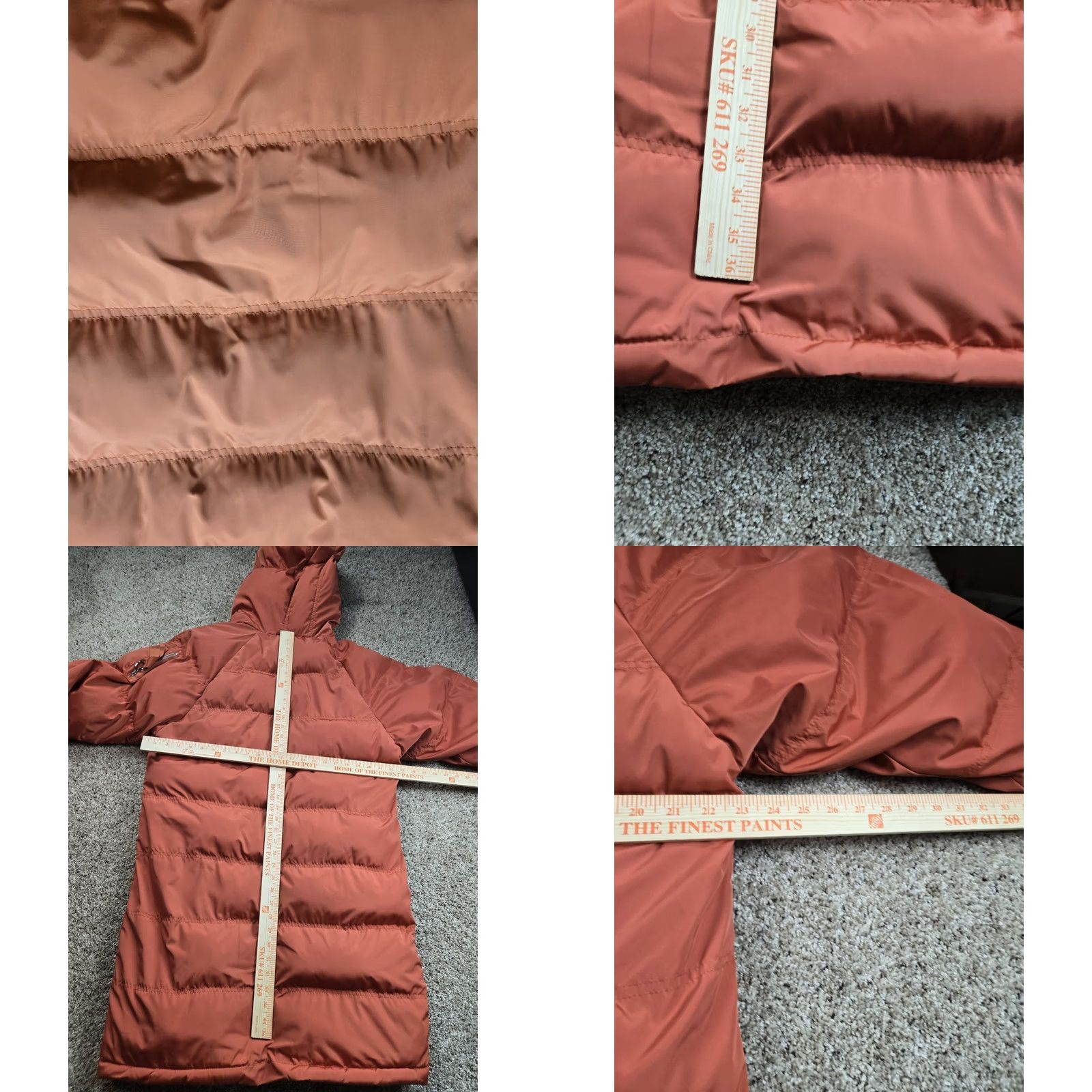 Free People Free People Long Raglan Puffer Jacket Small Womens Orange Hooded Full Zip Parka Size S / US 4 / IT 40 - 9 Thumbnail