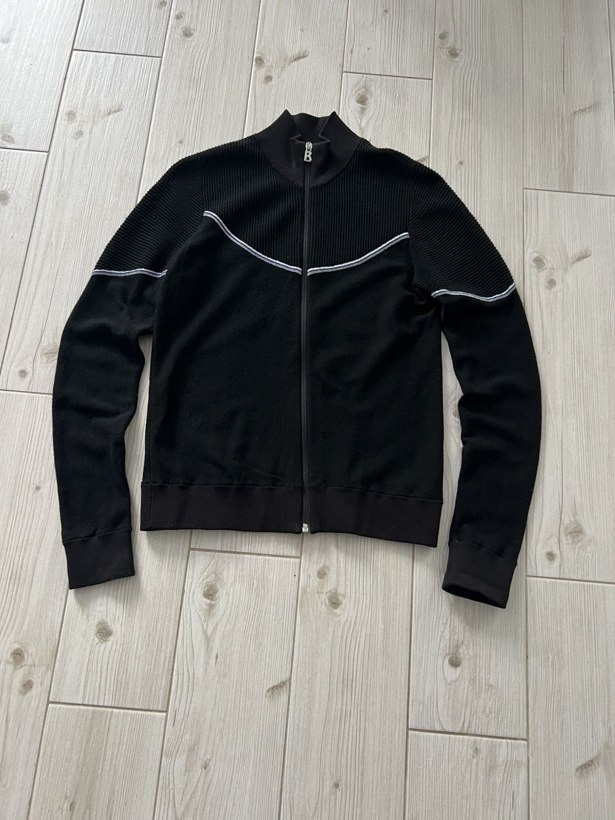 Bogner Bogner Black Zip-Up Knit Track Jacket Knit Size US M / EU 48-50 / 2 - 3 Thumbnail