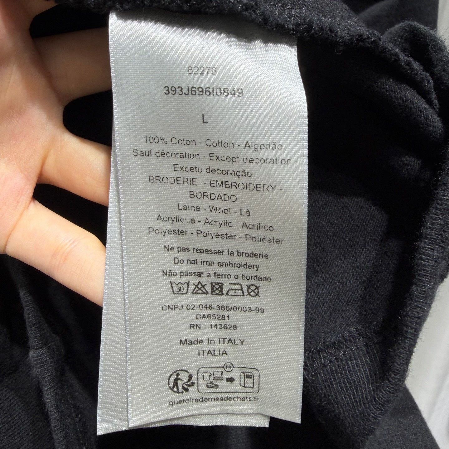 Dior Dior Tears Collection Black Short Sleeve T-Shirt Size US L / EU 52-54 / 3 - 4 Thumbnail