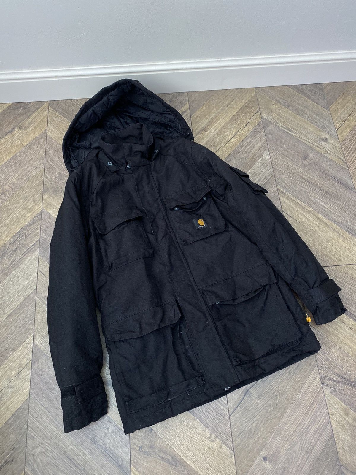 Carhartt × Vintage Vintage Carhartt Motorcycle Black Jacket Size US S / EU 44-46 / 1 - 4 Thumbnail