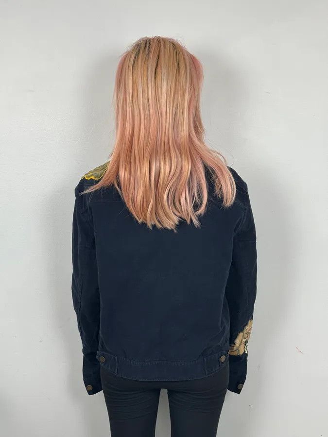 Roberto Cavalli 2000s Roberto Cavalli Navy Embroidered Floral Jacket Size US XS / EU 42 / 0 - 3 Thumbnail