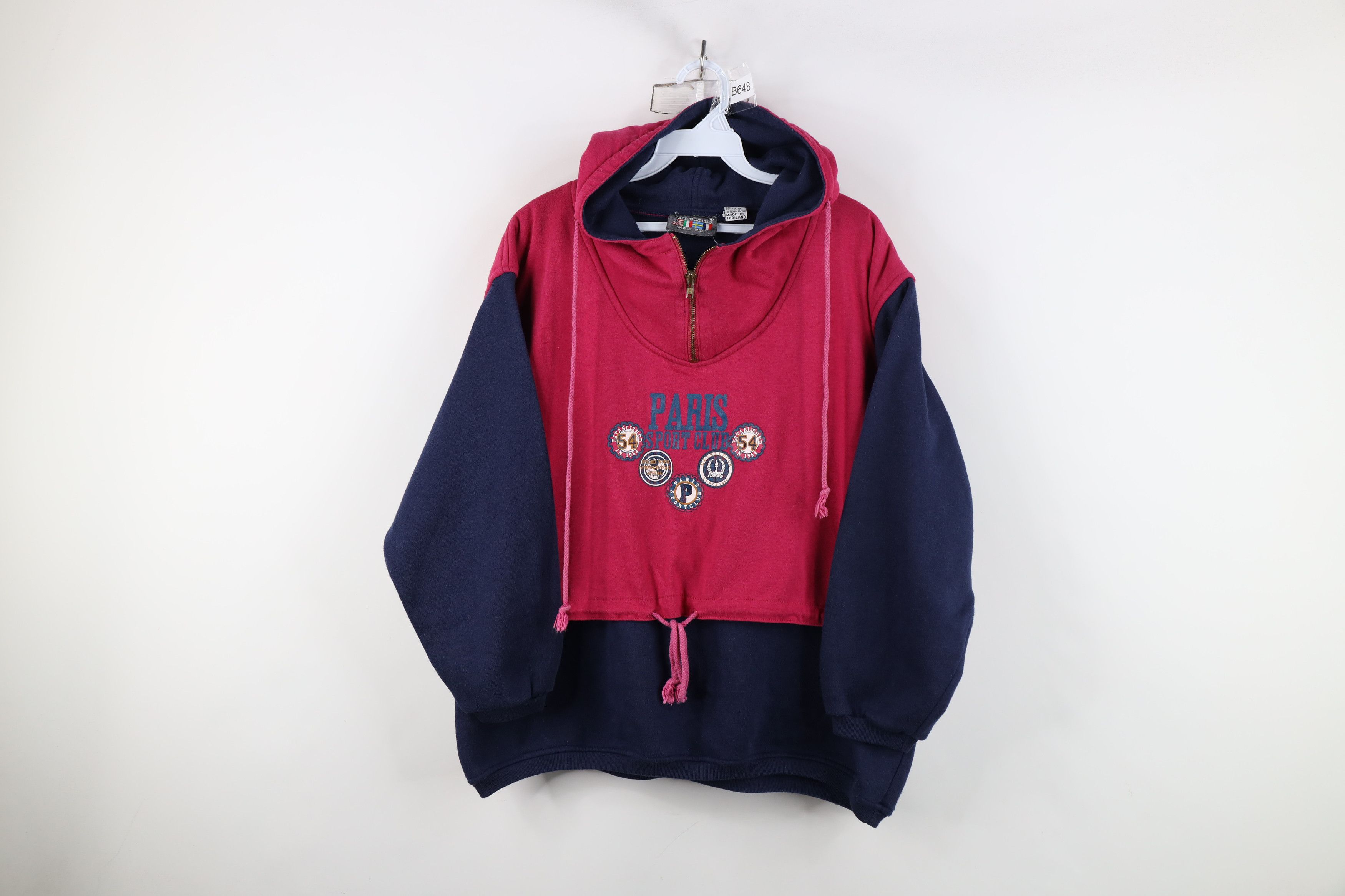 Vintage Vintage 90s Streetwear Baggy Fit Paris Hoodie Sweatshirt Size M / US 6-8 / IT 42-44 - 1 Thumbnail