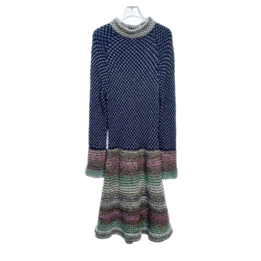 Chanel Chanel Womens Multicolor Jacquard Long-Sleeve Knit Dress Wit Size S / US 4 / IT 40 - 1 Thumbnail
