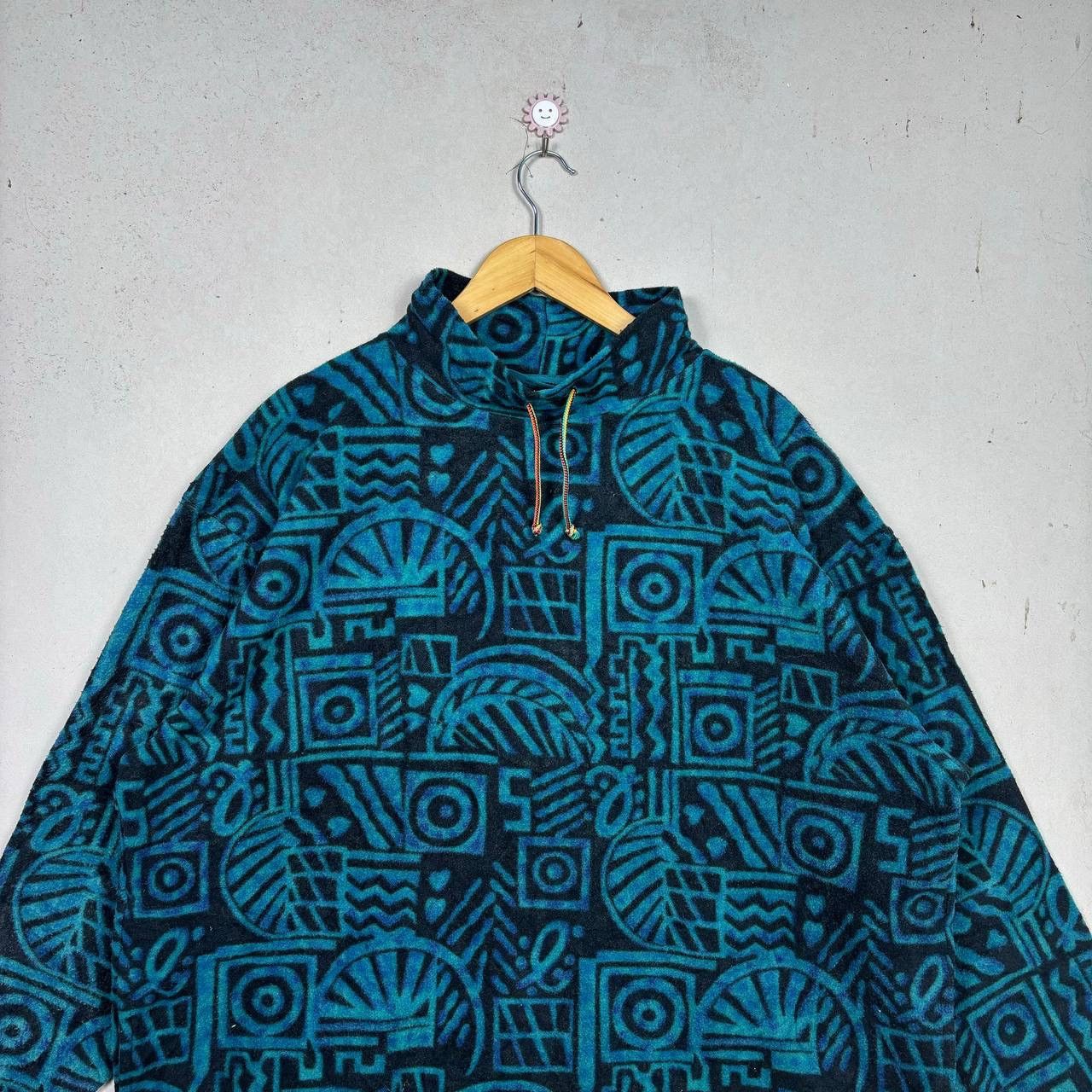 Other Vintage Laid Back Surf & Snow Aztec Geometric Fleece Jacket Size US L / EU 52-54 / 3 - 3 Thumbnail