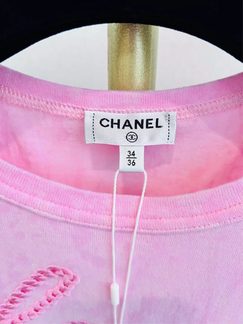 Chanel Chanel Pink letter faded short sleeves Size XS / US 0-2 / IT 36-38 - 3 Thumbnail