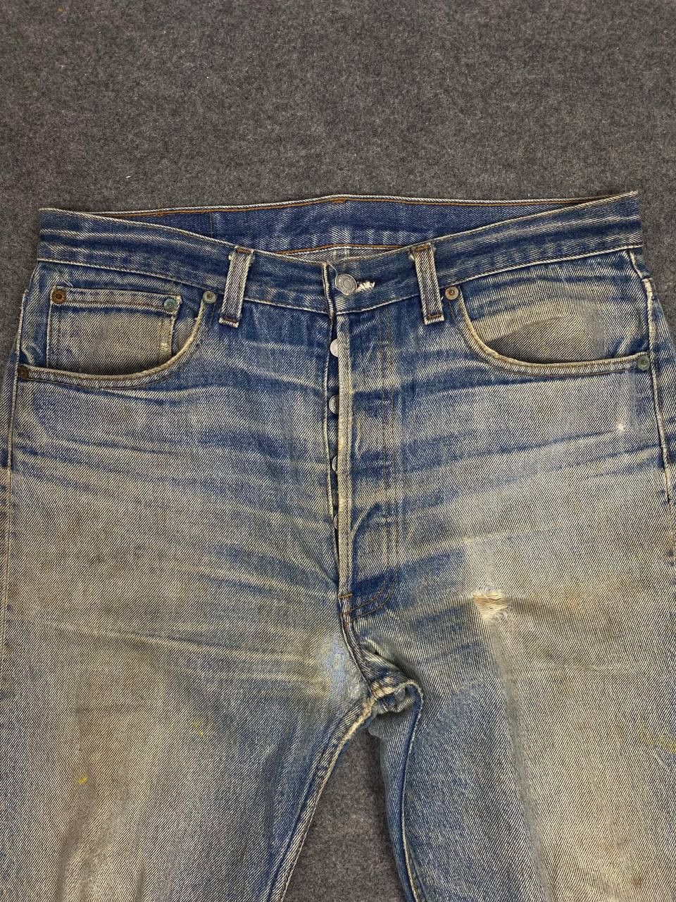 Levi's vintage levis 501xx distressed denim nice design Size US 35 - 13 Thumbnail