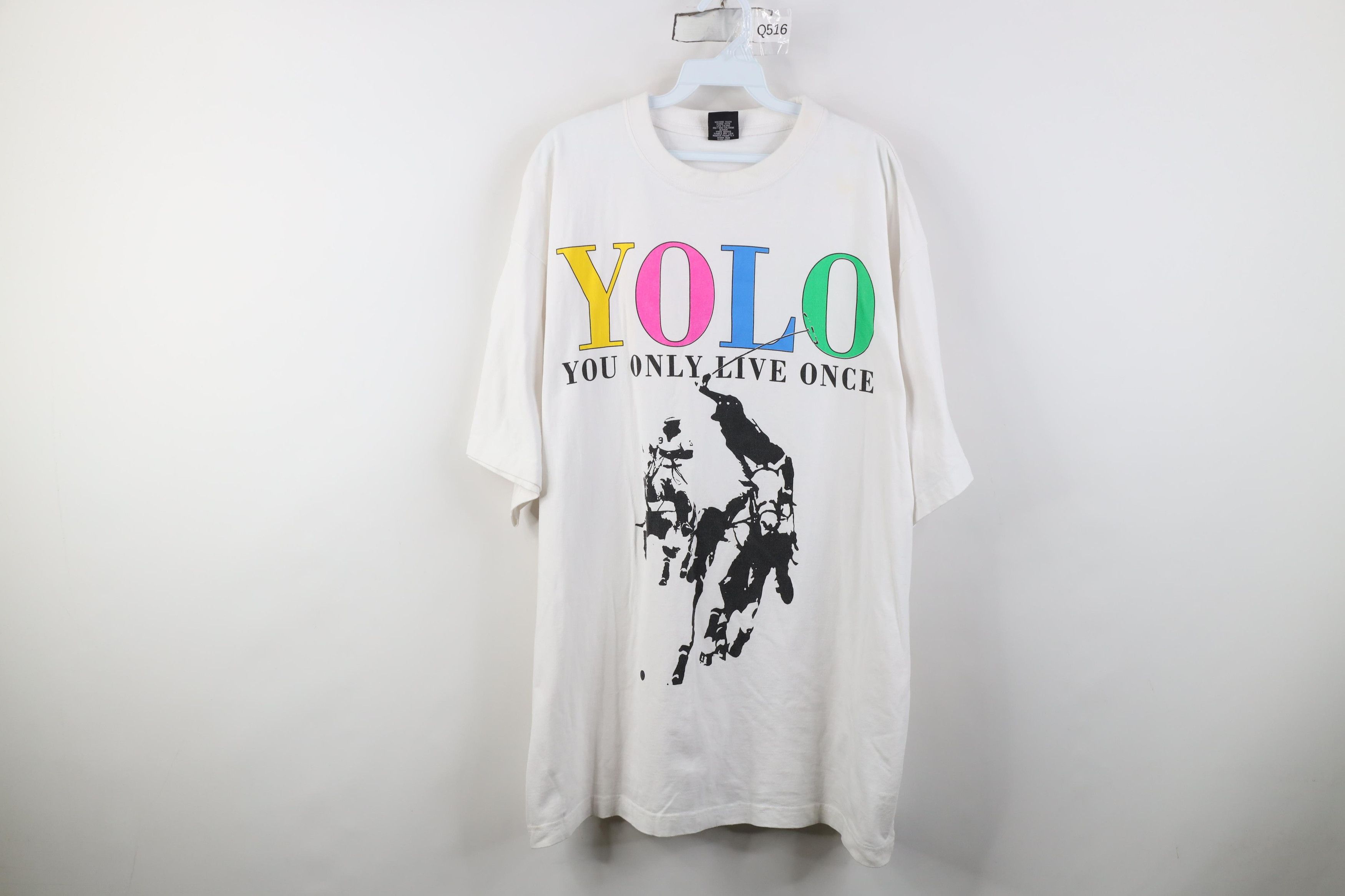 Vintage Vintage Streetwear Horse YOLO You Only Live Once T-Shirt Size US XXL / EU 58 / 5 - 1 Thumbnail