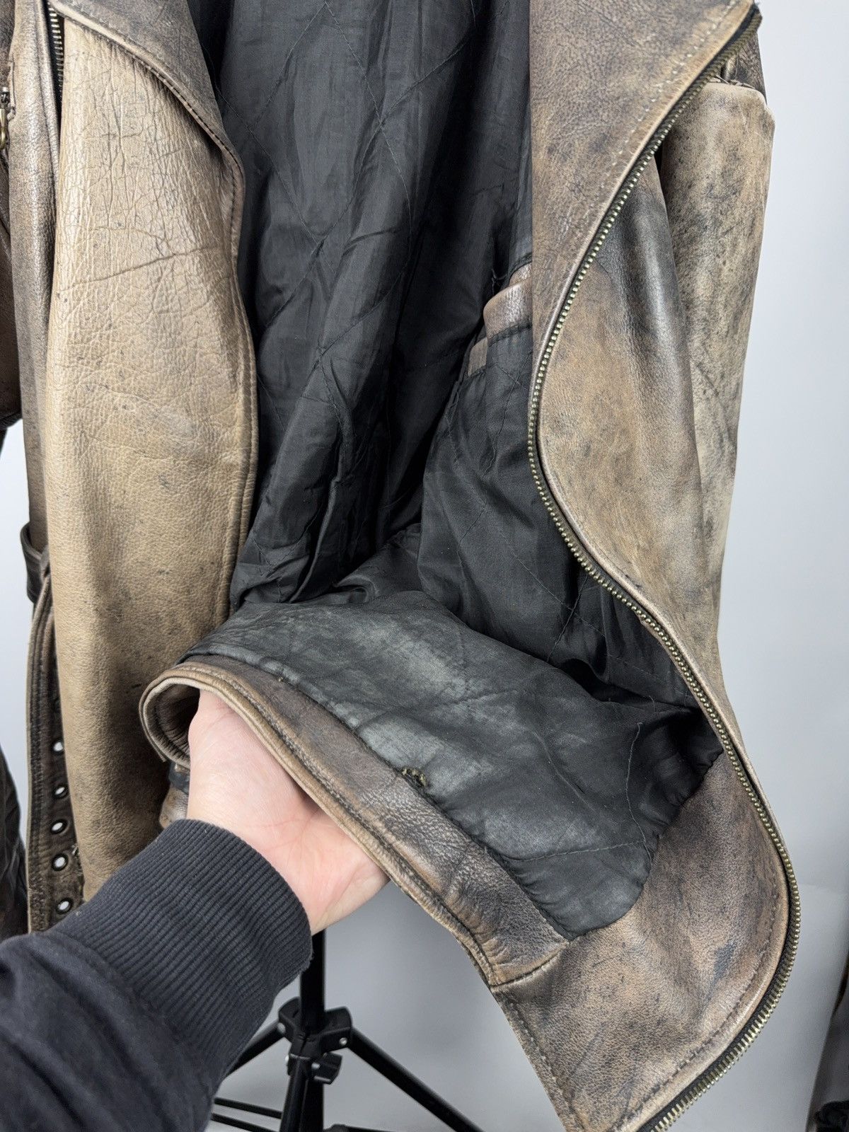 Genuine Leather 90s Retro Heavy Distressed Leather Moto Biker Jacket Vintage Size US XL / EU 56 / 4 - 18 Thumbnail