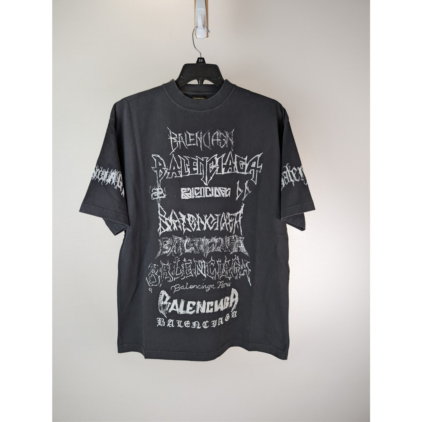Balenciaga o1rshd1 Heavy Graphic Print DIY Metal Logo T-shirt in Black Size US M / EU 48-50 / 2 - 1 Thumbnail