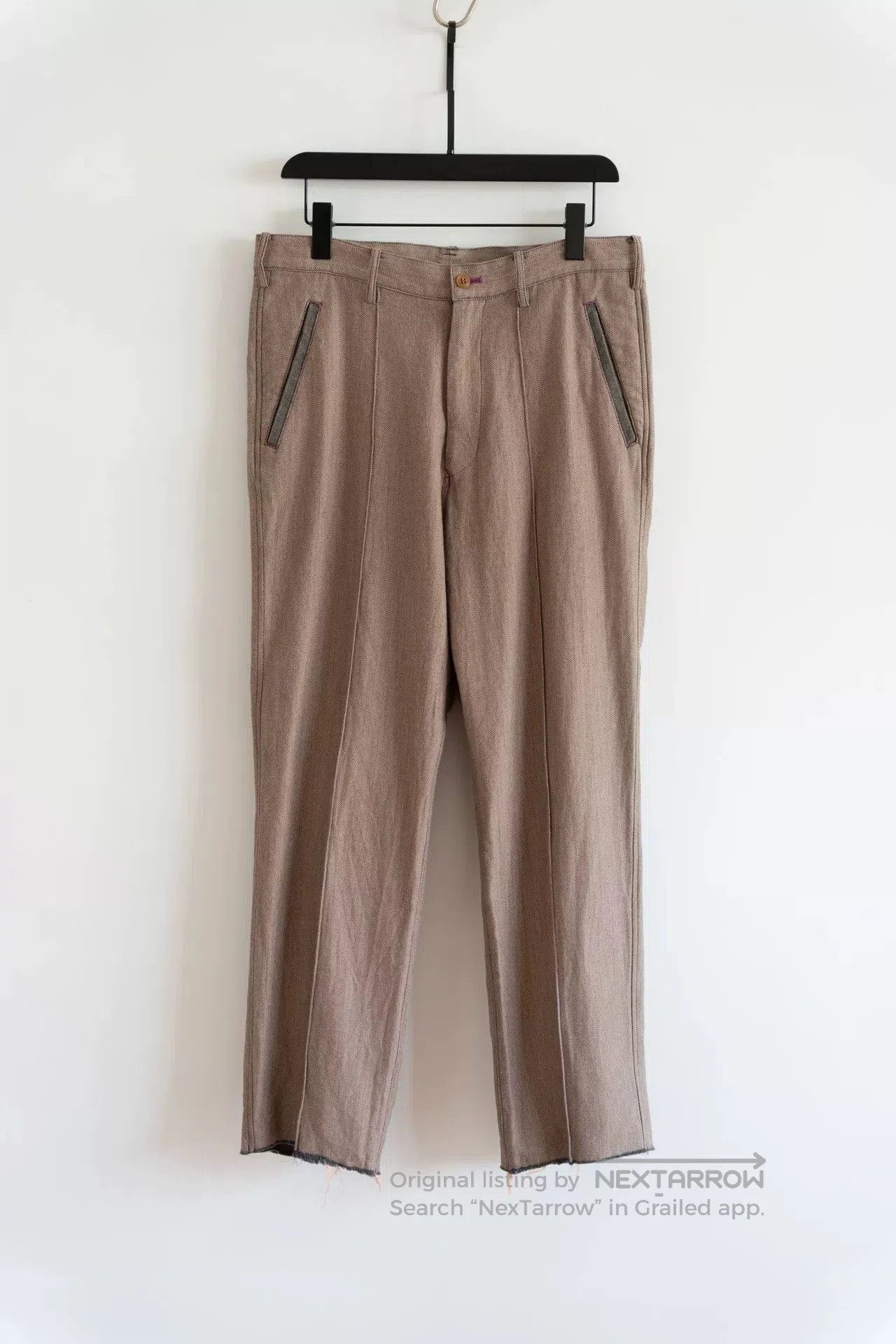Sulvam Sulvam Knife Edge Pants in Beige. Size US 42 / EU 58 - 1 Thumbnail