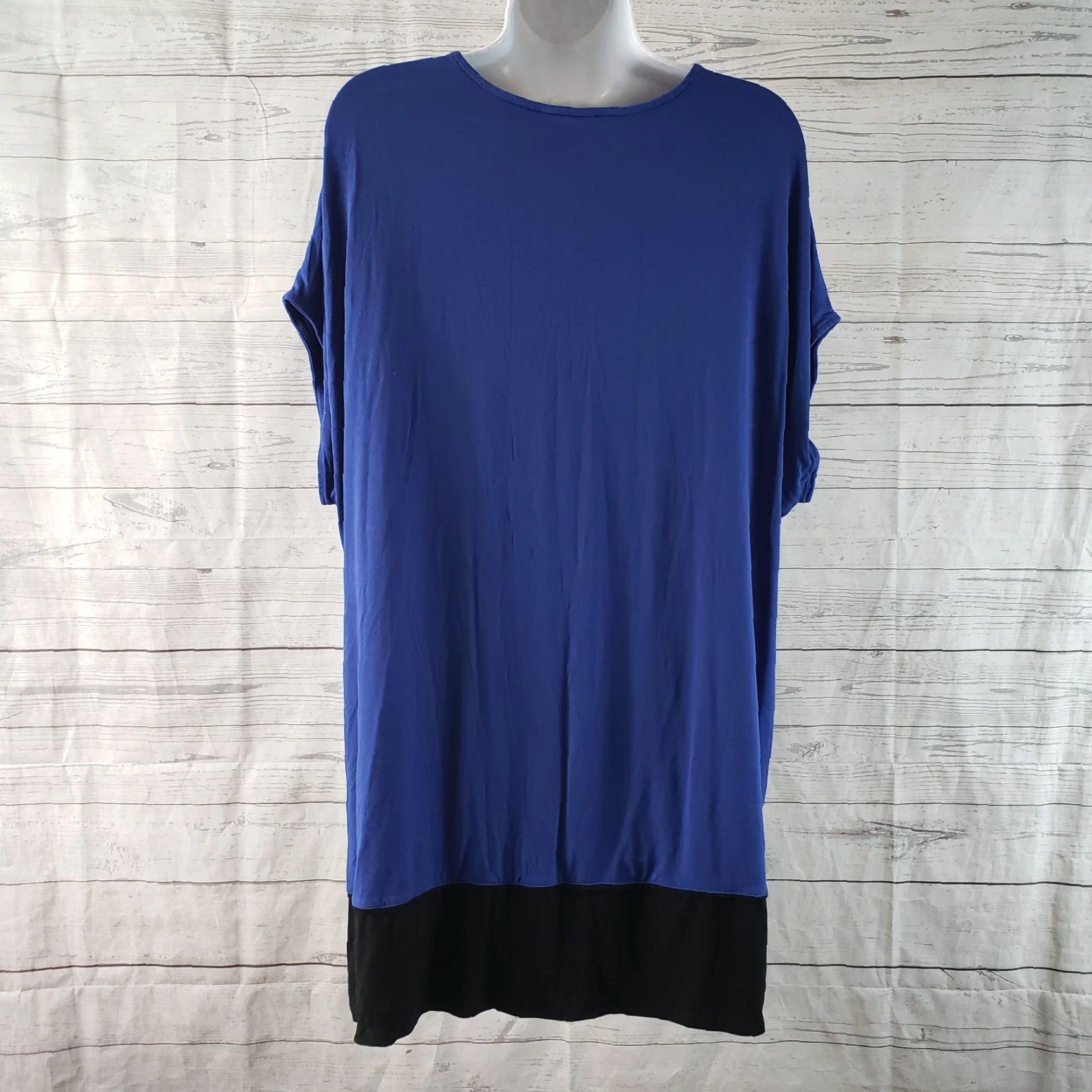 J. Jill J Jill Wearever Collection Tunic Blouse Womens XL Blue Short Sleeve Shirt Size XL / US 12-14 / IT 48-50 - 4 Thumbnail