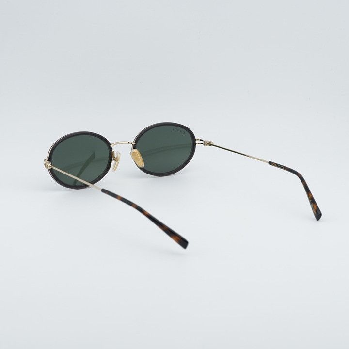 Gucci Gucci GG1980S 001 Sunglasses Transparent Dark Grey/Gold Oval Size ONE SIZE - 10 Thumbnail