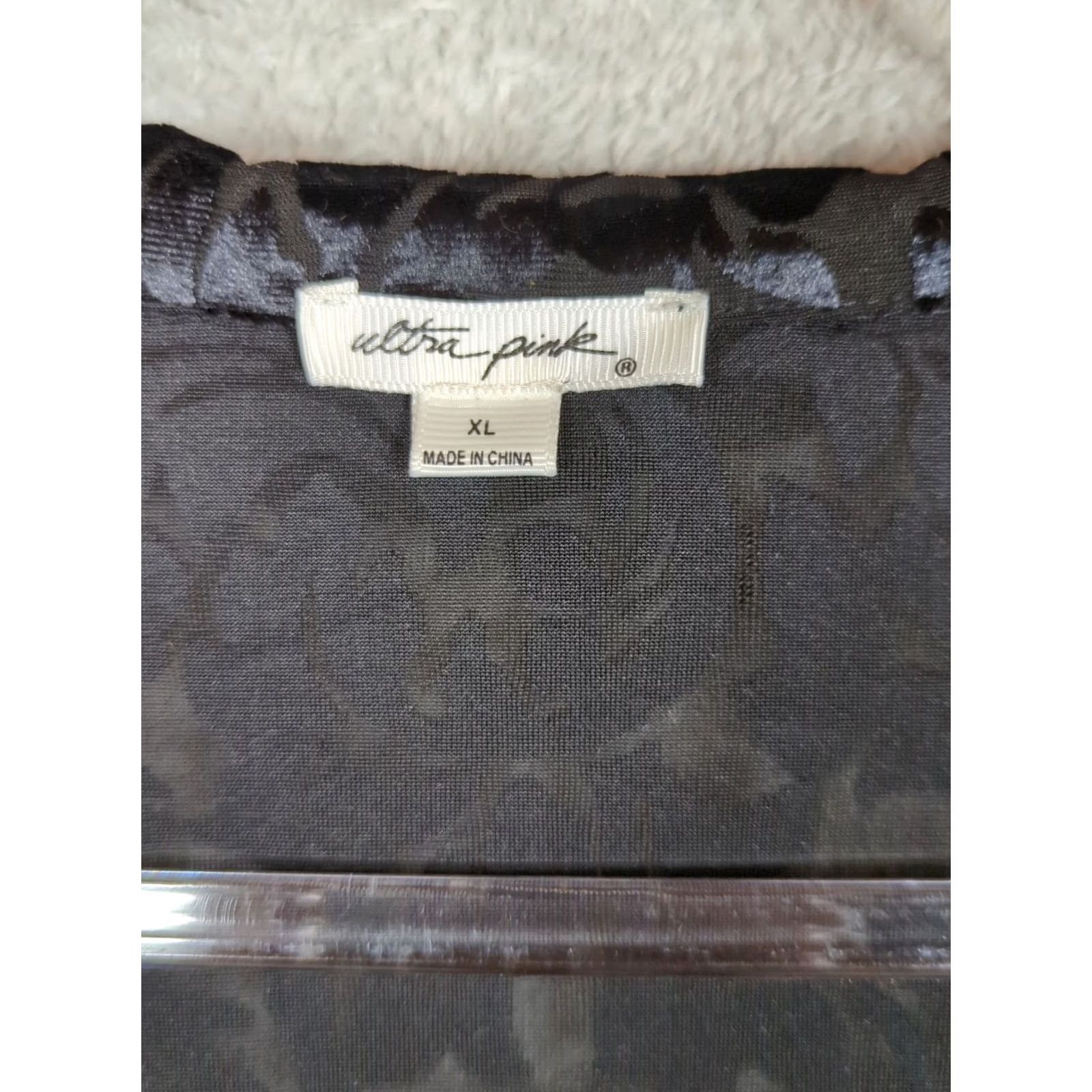 Velvet Ultra Pink Velvet Burnout Tunic Blouse Top Women's XL Whimsigoth Witchy Black Size XL / US 12-14 / IT 48-50 - 4 Thumbnail
