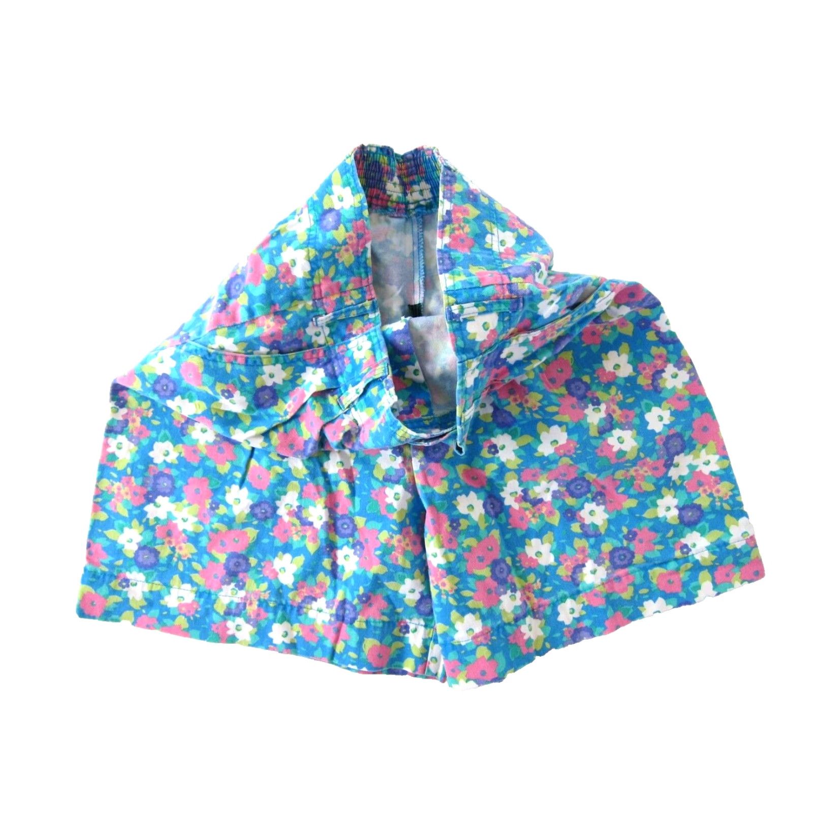 Vintage VINTAGE Hunt Club Bermuda Shorts Women L/12 Floral Rise High Pocket 14" Inseam 30" Waist 42" Hip Blue Pink Green Cotton 80s 90s Floral Womens Size 34" / US 12 / IT 48 - 6 Thumbnail