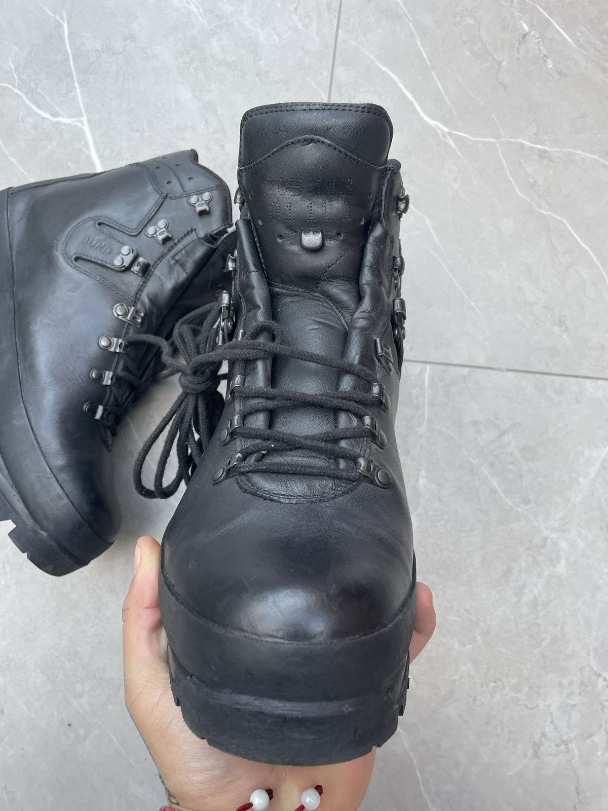 Vintage 1970s Vintage Military Black Leather Combat Boots Size US 9 / EU 42 - 5 Thumbnail