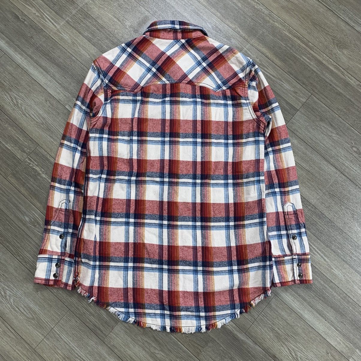 If Six Was Nine × Japanese Brand × Le Grande Bleu (L.G.B.) GOA Punk Unfinished Plaid Western Flanel Shirt Size US S / EU 44-46 / 1 - 9 Thumbnail