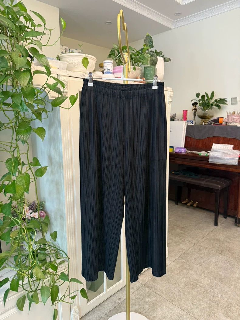 Issey Miyake Issey Miyake size:3 Soft black pleated trousers Size 31" - 1 Thumbnail