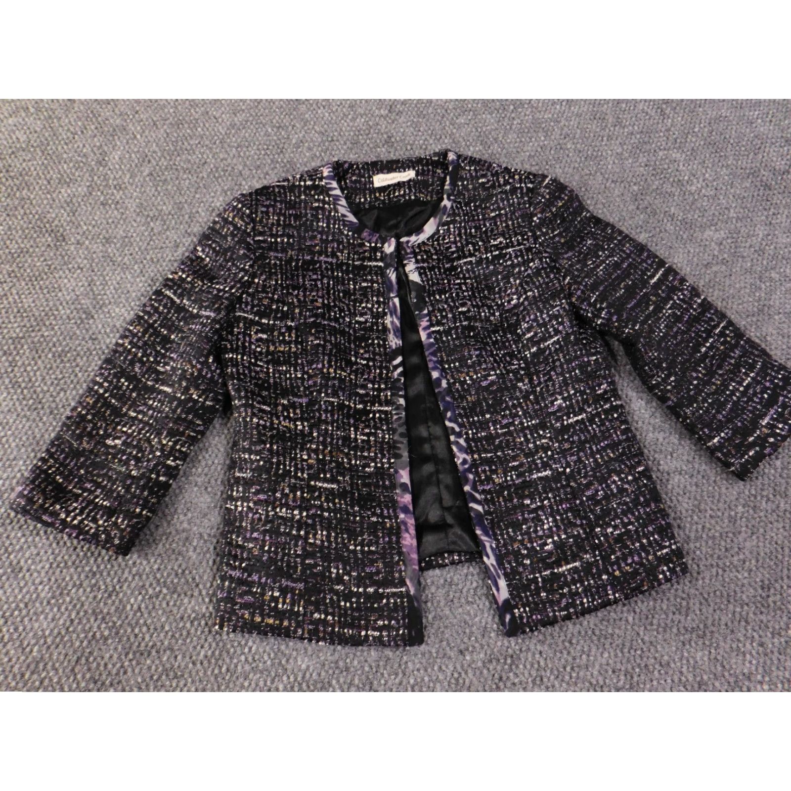 Coldwater Creek Coldwater Creek Blazer Women M Black Tweed Full Zip Collared Lined Industry: Casual, Business, Travel Size M / US 6-8 / IT 42-44 - 4 Thumbnail