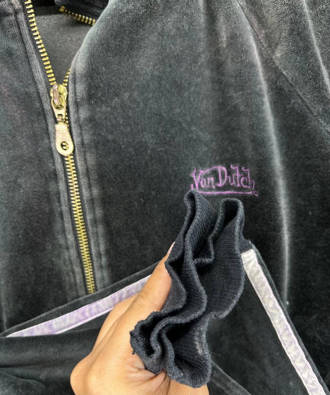 Von Dutch Vintage Von Dutch Rare Velvet Zip Up Jacket Size L / US 10 / IT 46 - 11 Thumbnail