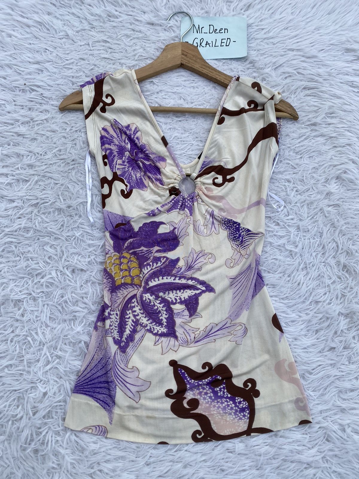 Just Cavalli Rare Just Cavalli Floral Sleeveless Top Size XS / US 0-2 / IT 36-38 - 4 Thumbnail