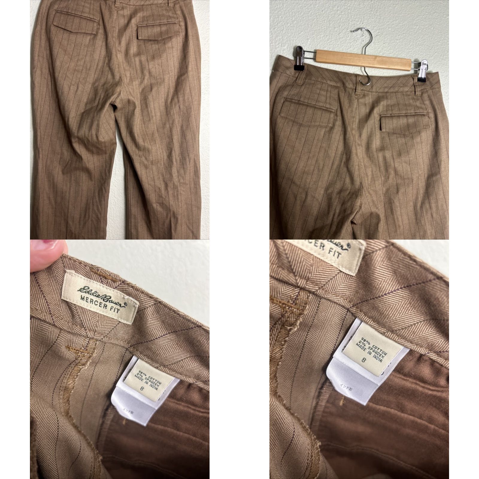 Eddie Bauer VINTAGE? (No) Eddie Bauer Mercer Fit Pants Womens Size 8 Brown Striped 31x27 Dress Pants Size 30" / US 8 / IT 44 - 9 Thumbnail
