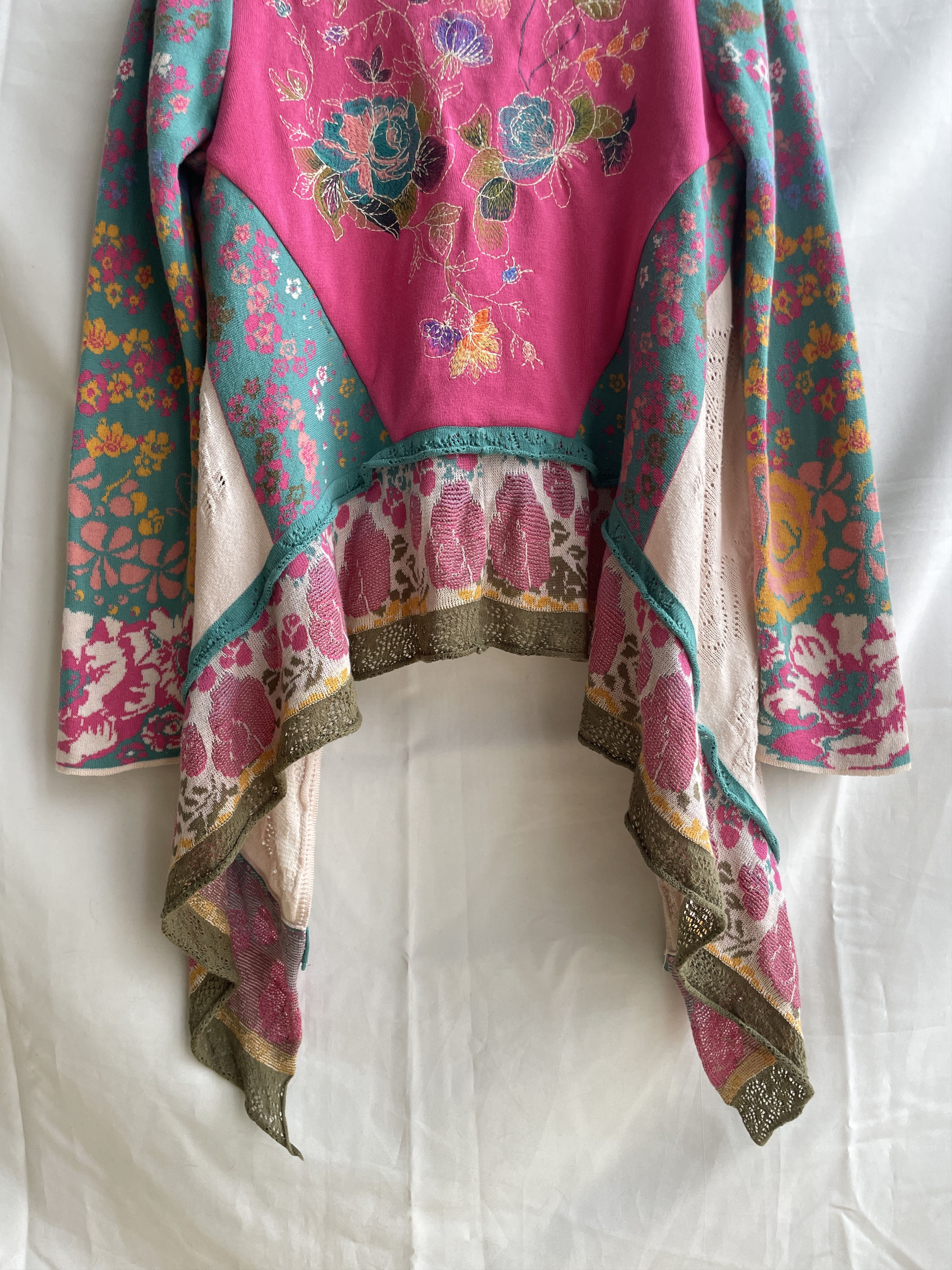 Other IVKO Floral Cotton Open Front Wrapover Cardigan Size EUR 36 Size XS / US 0-2 / IT 36-38 - 9 Thumbnail